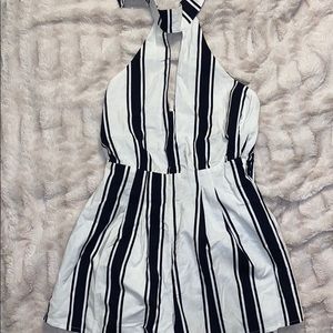 Stripped high neck romper!